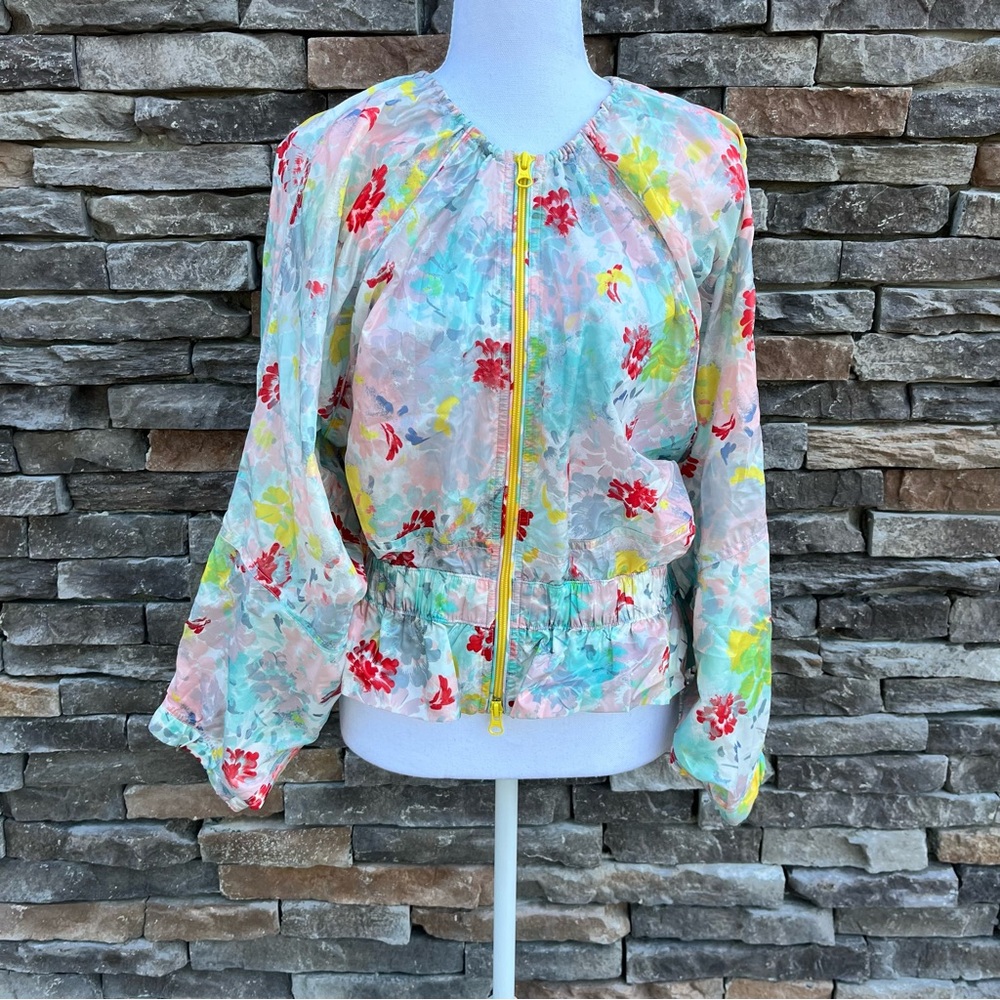 Adidas Stella McCartney Floral Studio Jacket Balloon Sleeves Medium